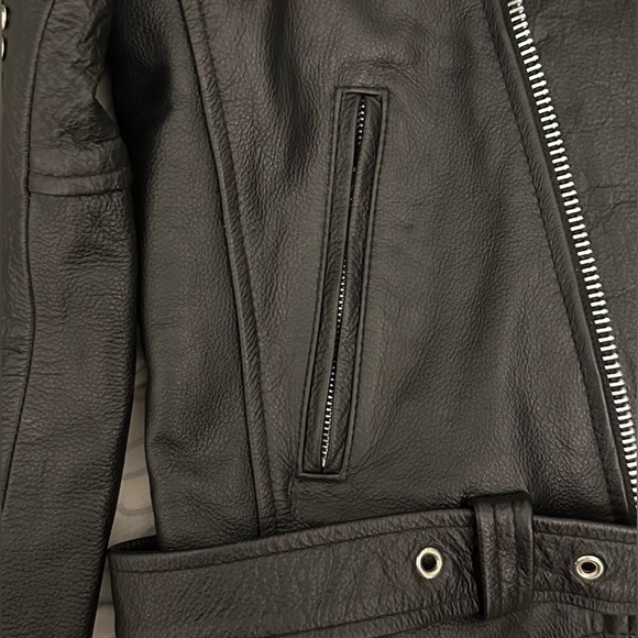 ASOS Reclaimed Vintage Black Real Leather Biker
Jacket Moto Stud ASOS H&M Zara M - Picture 12 of 16